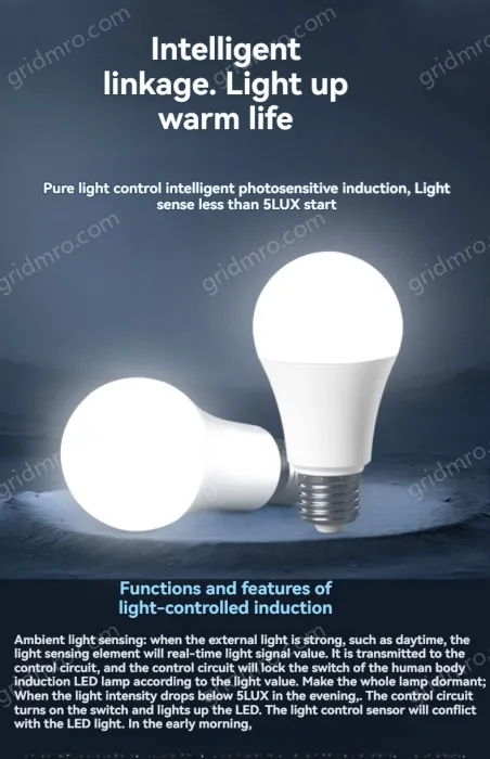 LED photosensitive lamp-12W