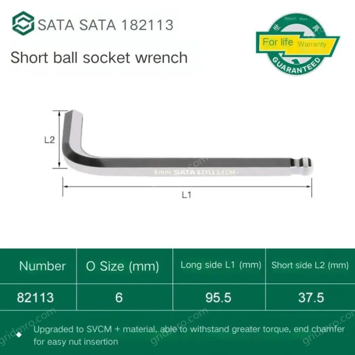 Short ball hex wrench 6mm 82113