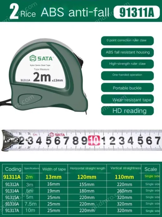 ABS drop resistance -2 m-ruler width 13mm-91311A