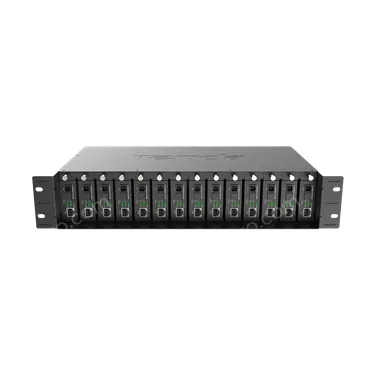 14-slot fiber optic transceiver chassis