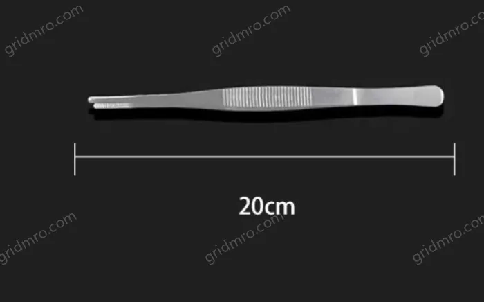 Stainless steel tweezers Straight round head (thick) 20cm